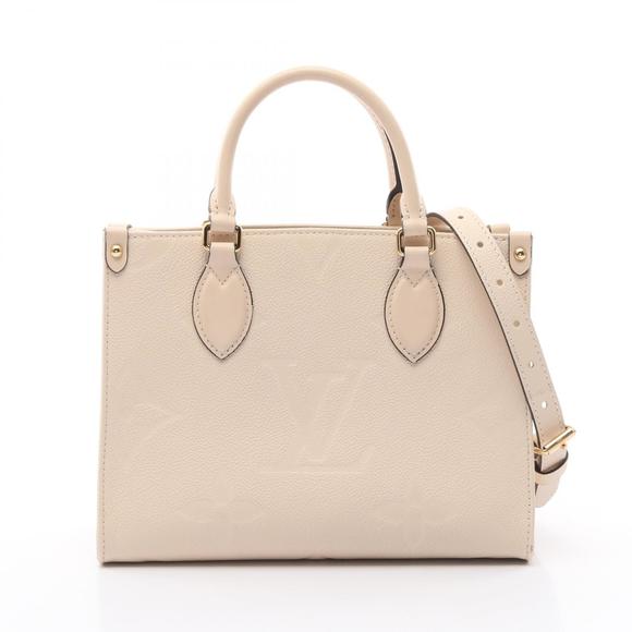 Louis Vuitton Onthego Empreinte Cream Leather Handbag Ivory White - Picture 1 of 7